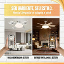 Lâmpada Ventilador de Teto WEG com 4 Hélices e Controle Remoto / Ventilação Eficiente e Iluminação Elegante para Qualquer Ambiente!